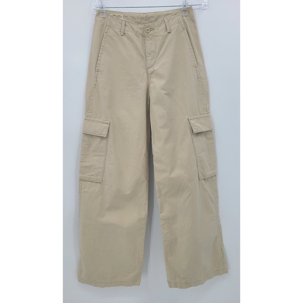 Y2K Levi's Wide Leg Baggy Cargo Pant Women 23 Khaki Mid Rise Streetwear 26" act